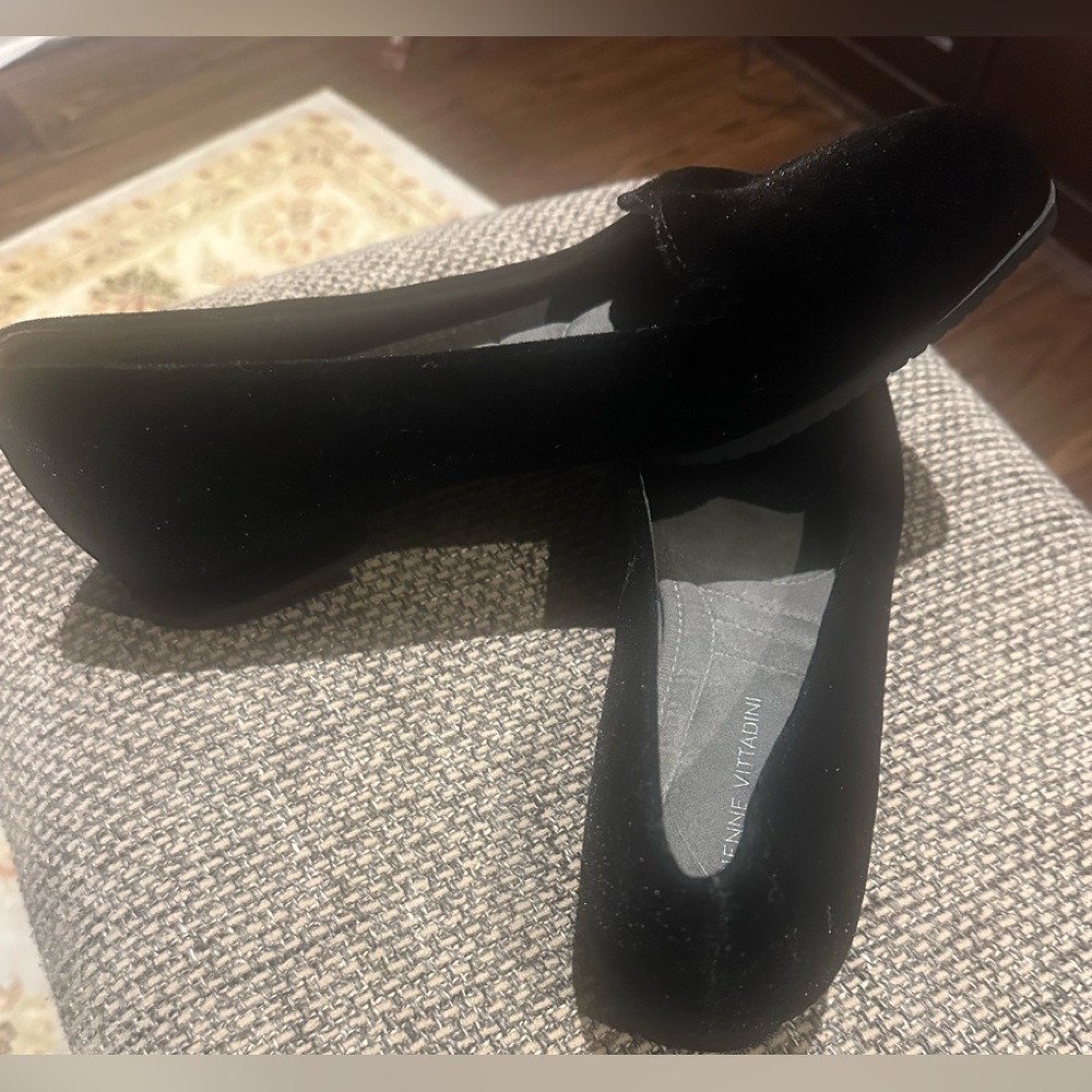 Adrienne Vittadini Velvet Black Flats